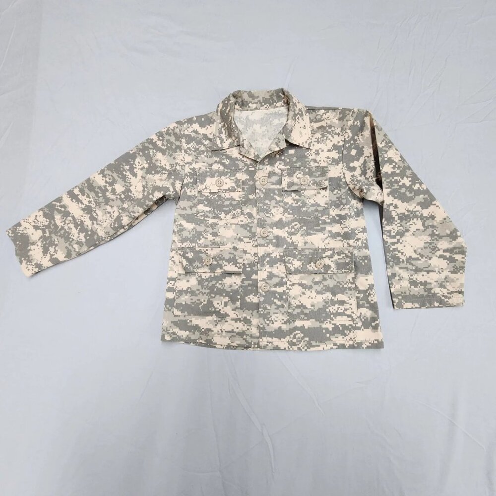 Rothco Boys BDU Shirt Gray Camouflage Long Sleeve Button Up Tactical Military